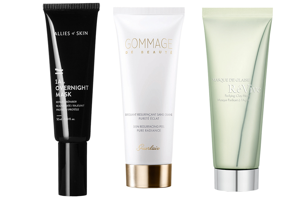 IA Overnight Mask from Allies of Skin at Net-a-Porter, Gommage de Beauté cleanser from Guerlain and Masque De Glais from RéVive